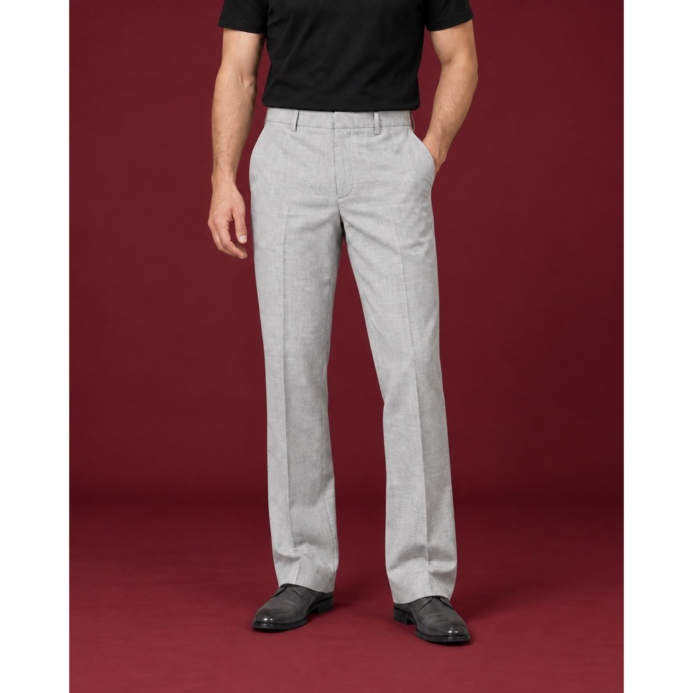 Joseph Abboud Heritage Mens 42x32 Gray Modern Fit Comfort Stretch Dress Pants
